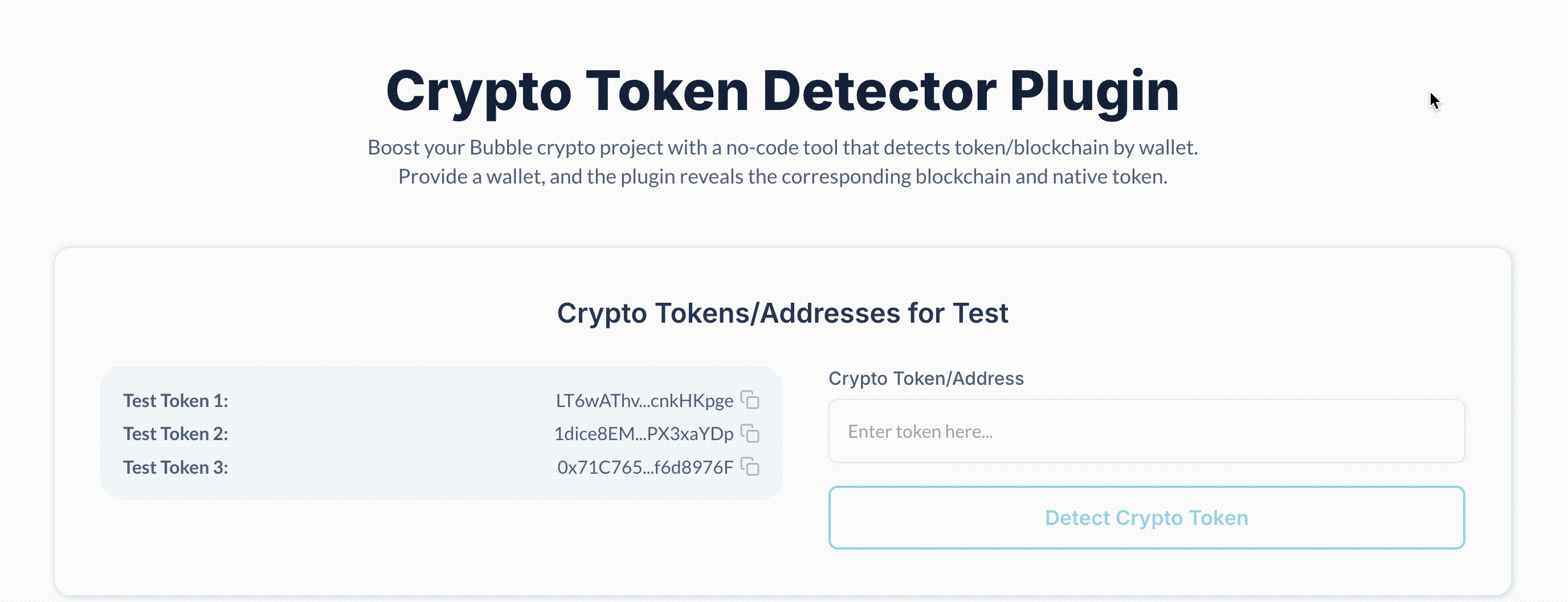 Crypto Token Detector Plugin For Bubble | Zeroqode