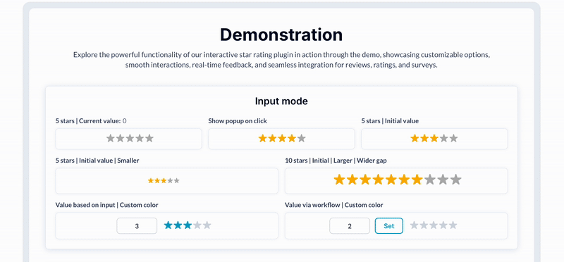 Star Rating Input Pro Plugin | Bubble