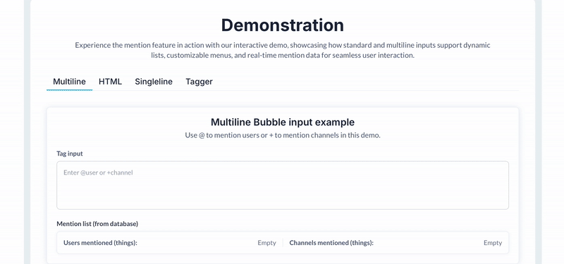 Mention - Tag Users/Items (Tagger) Plugin | Bubble