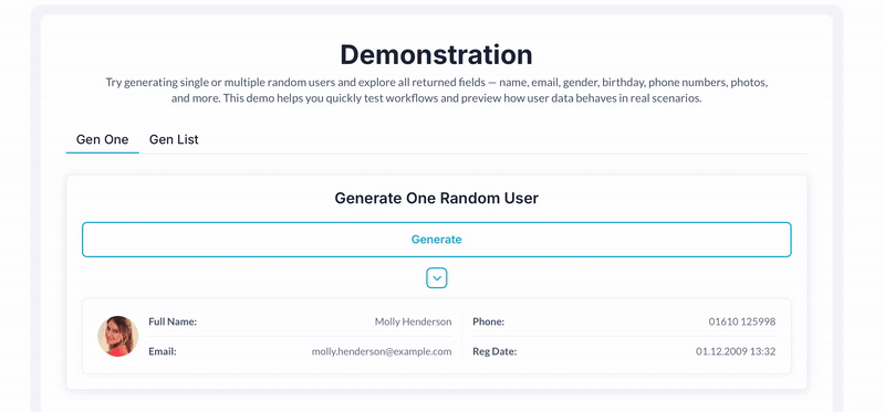 Random User Generator Plugin | Bubble
