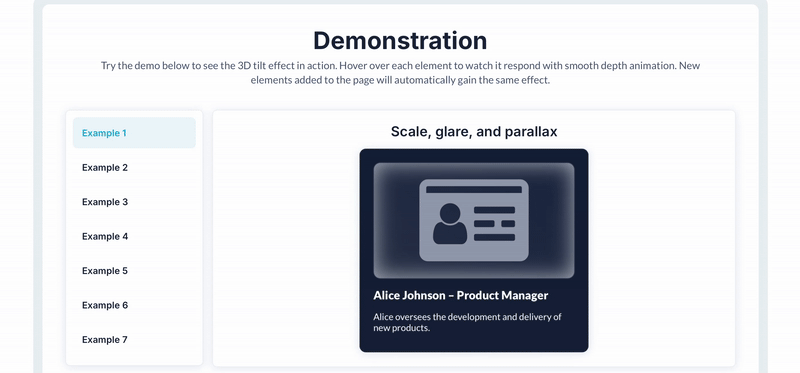 Hover Tilt Effect for Cards Plugin | Bubble